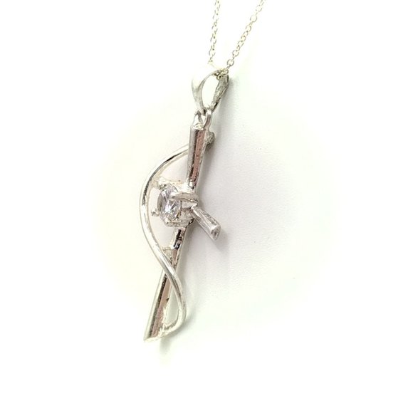 Sterling Silver Blessed Mother CZ Cross Pendant Necklace 16" - Picture 4 of 7